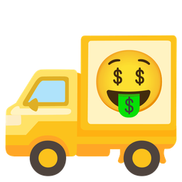 Delivery truck and Money-mouth face
