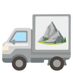 delivery truck and mountain
