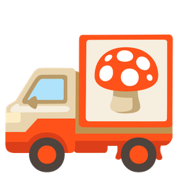 delivery truck and mushroom