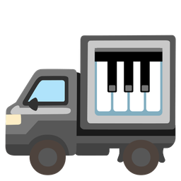 delivery truck and musical keyboard