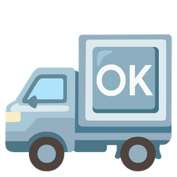 delivery truck and OK button