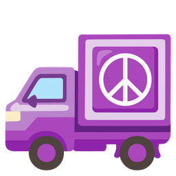 delivery truck and peace symbol