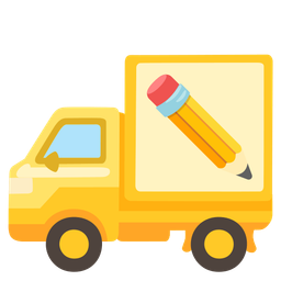 delivery truck and pencil