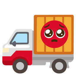 delivery truck and pleading face