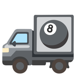 delivery truck and pool 8 ball