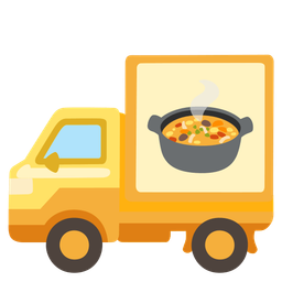 delivery truck and pot of food
