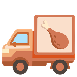 delivery truck and poultry leg
