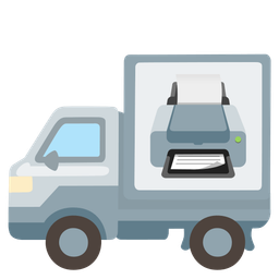 delivery truck and printer