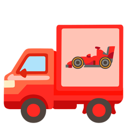 delivery truck and racing car
