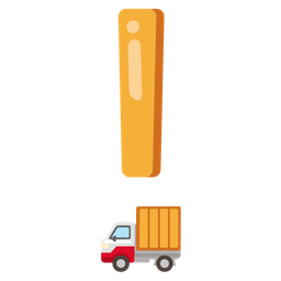 delivery truck and red exclamation mark