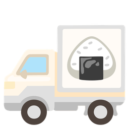 delivery truck and rice ball