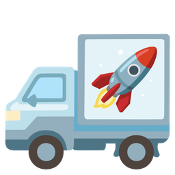 delivery truck and rocket