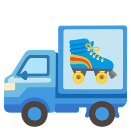 delivery truck and roller skate