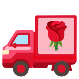 delivery truck and rose