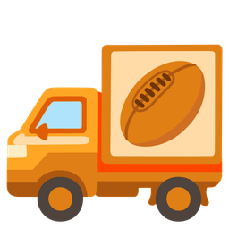 delivery truck and rugby football