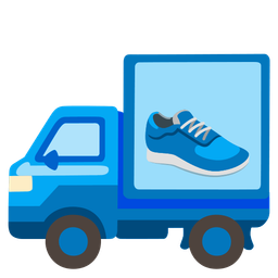 delivery truck and running shoe