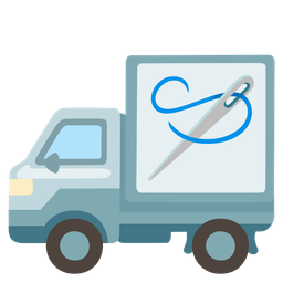 delivery truck and sewing needle