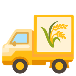 delivery truck and sheaf of rice