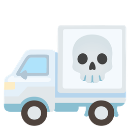 delivery truck and skull