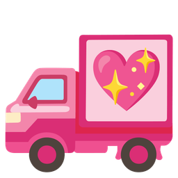 delivery truck and sparkling heart