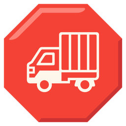 delivery truck and stop sign