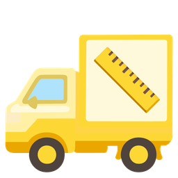 delivery truck and straight ruler