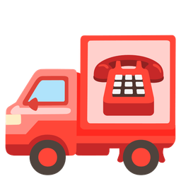 delivery truck and telephone