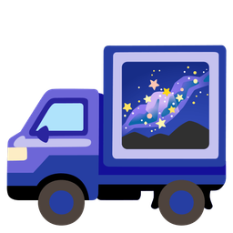delivery truck and telescope