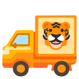 delivery truck and tiger face