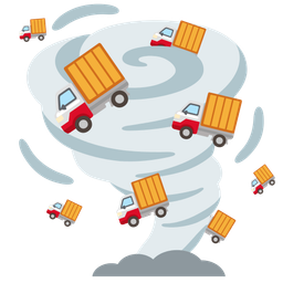 delivery truck and tornado