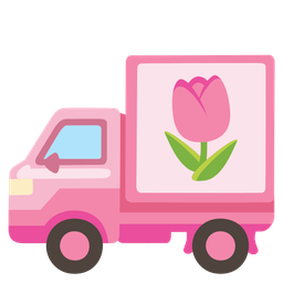 delivery truck and tulip