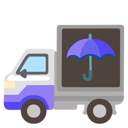 delivery truck and umbrella
