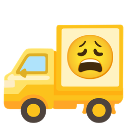 delivery truck and weary face