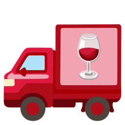 delivery truck and wine glass