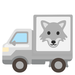 delivery truck and wolf