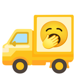 delivery truck and yawning face