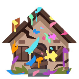 Derelict house and Artist palette