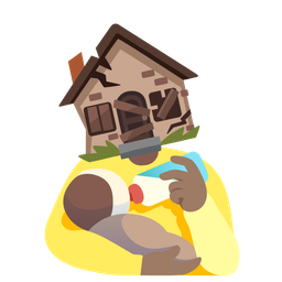 Derelict house and Baby bottle