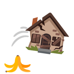 Derelict house and Banana