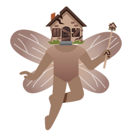 Derelict house and Butterfly