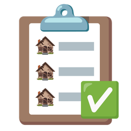 Derelict house and Check mark button