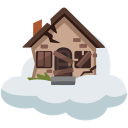 Derelict house and Cloud