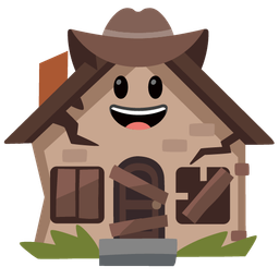 Derelict house and Cowboy hat face