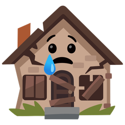 Derelict house and Crying face