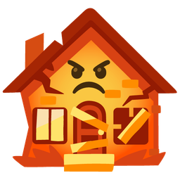 Derelict house and Enraged face