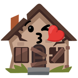 Derelict house and Face blowing a kiss