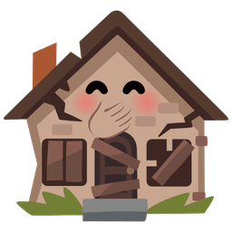 Derelict house and Face with hand over mouth