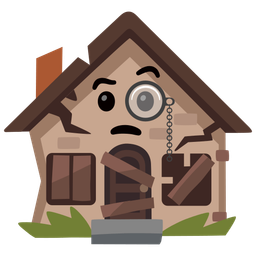 Derelict house and Face with monocle