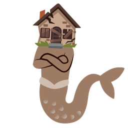 Derelict house and Fish