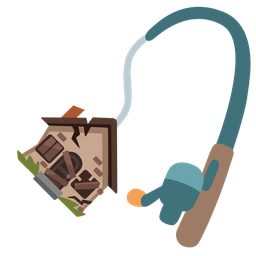 Derelict house and Fishing pole